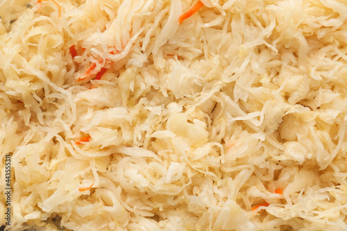Tasty sauerkraut as background, closeup