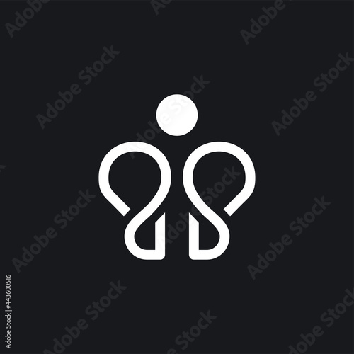 letter bb people logo vector design template