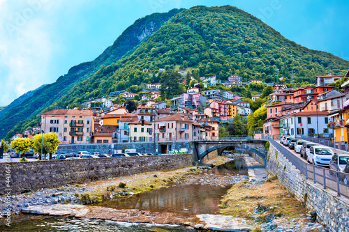 Colorful village of Argegno on Como lake view