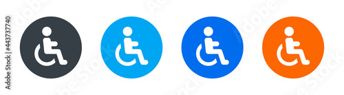 Handicapped patient in wheelchair icon vector sign. Disability concept
