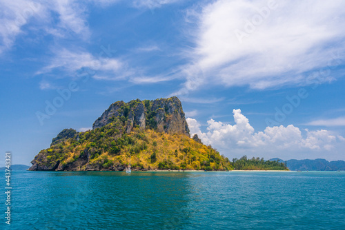 A view on Poda island from a nearby island in Krabi province of Thailand