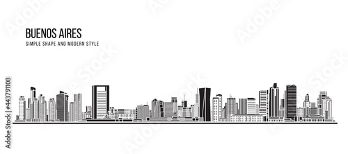 Cityscape Building Abstract Simple shape and modern style art Vector design - Buenos Aires city