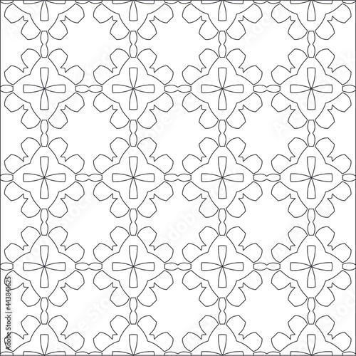 Repeating geometric tiles with stripe elements.Black and white pattern. retained white elements to easily change the color of the inside of the black patterns. suitable for editing. 