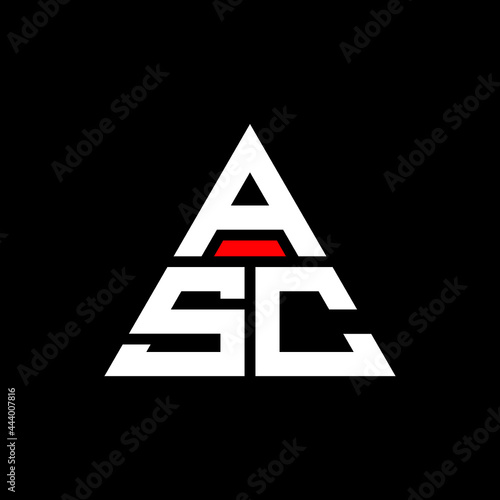 ASC triangle letter logo design with triangle shape. ASC triangle logo design monogram. ASC triangle vector logo template with red color. ASC triangular logo Simple, Elegant, and Luxurious Logo. ASC 