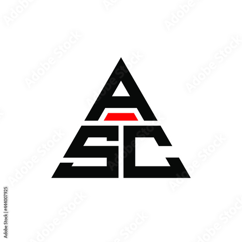 ASC triangle letter logo design with triangle shape. ASC triangle logo design monogram. ASC triangle vector logo template with red color. ASC triangular logo Simple, Elegant, and Luxurious Logo. ASC 