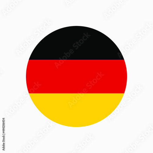 Round german flag vector icon isolated on white background. The flag of Germany in a circle.