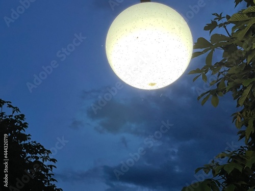 Lamp like moon and clouds