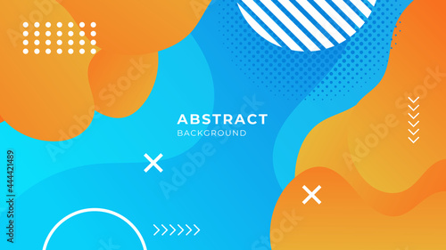 blue and orange yellow gradient geometric shape background. Abstract background vector illustration