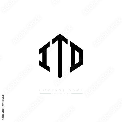 ITD letter logo design with polygon shape. ITD polygon logo monogram. ITD cube logo design. ITD hexagon vector logo template white and black colors. ITD monogram, ITD business and real estate logo. 
