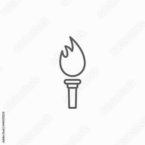 torch icon, flambeau vector, link illustration