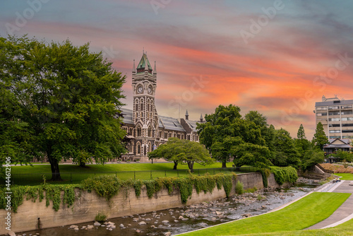 Main building of University of Otago in Dunedin, New Zealand