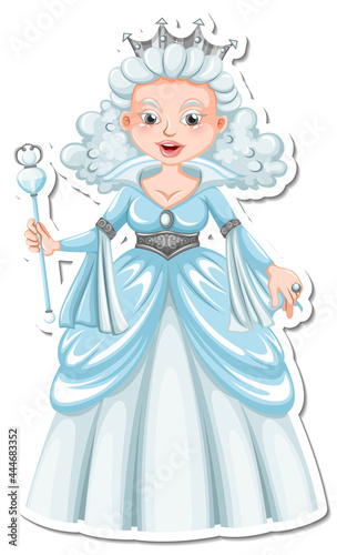 Beautiful snow queen cartoon character sticker