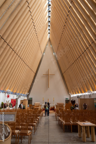 Famous Cardboard Cathedral in Christchurch, New Zealand