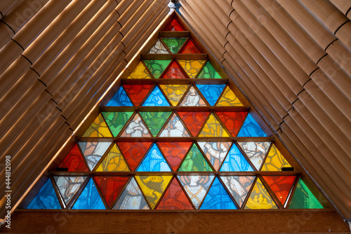 Famous Cardboard Cathedral in Christchurch, New Zealand