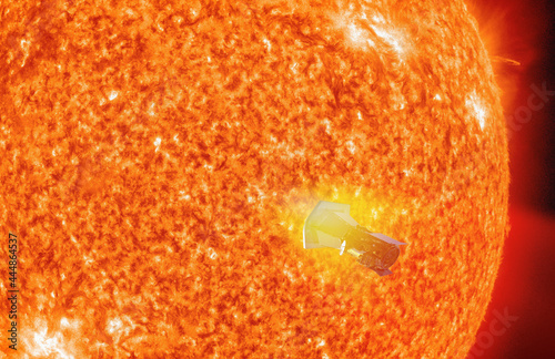 Parker Solar Probe approaching the sun "Elements of this image furnished by NASA " 