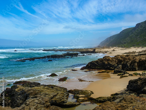 Wreck of a floating dock (in 1902) at Glentana near Mossel bay, Garden Route, Western Cape. South Africa