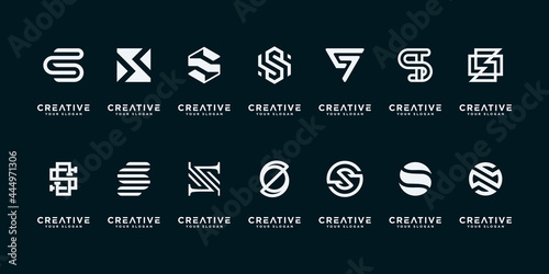 Set of creative abstract monogram letter s logo design collection.