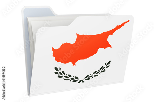 Computer folder icon with Cypriot flag. 3D rendering