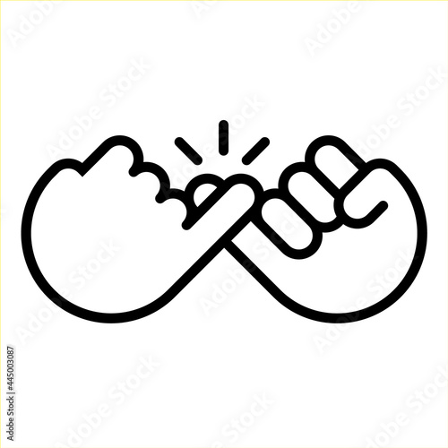 Pinky promise friendship icon finger trustworthy.