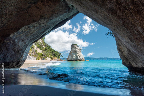 Scenic Cathedral Cove at Coromandel peninsula in New Zealand