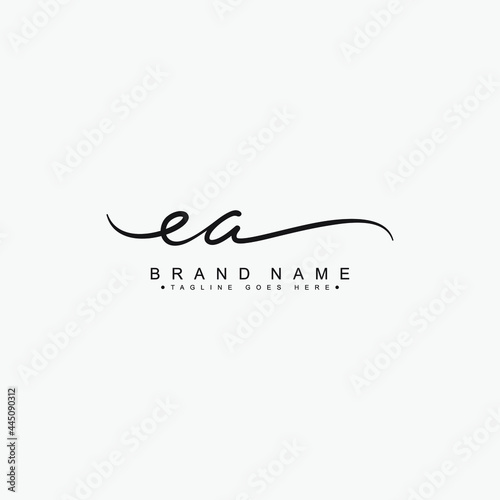 Initial Letter EA Logo - Handwritten Signature Logo