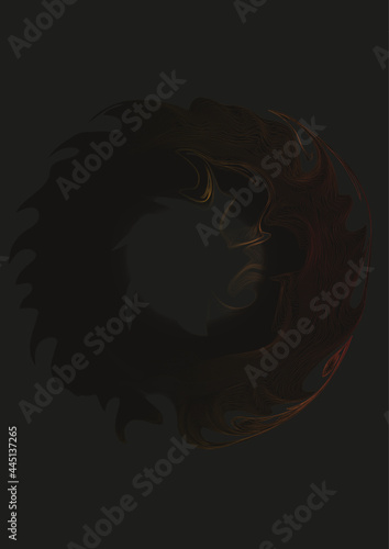 Abstract background with an unusual dark figure for the design of banners, websites, textiles.3D.