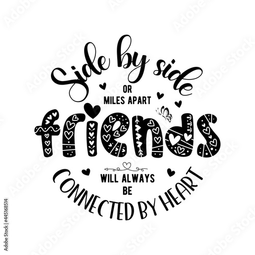 Happy Friendship day vector typographic colorful design. Inspirational quotes. Usable as greeting cards, posters. Best friends forever