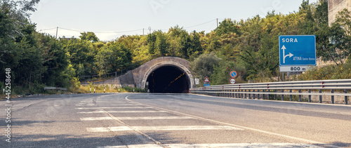 tunnel road along the Sora-Cassino road near Atina town in the Italian Lazio region