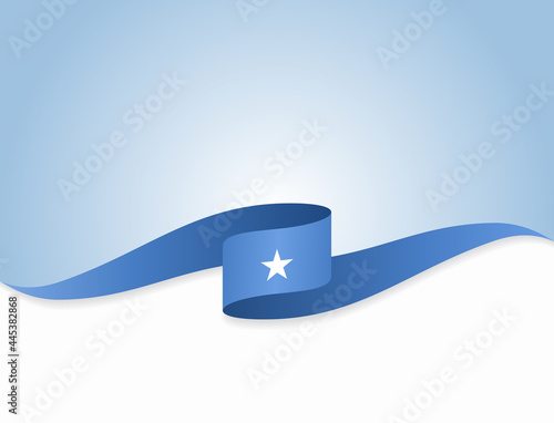 Somalian flag wavy abstract background. Vector illustration.