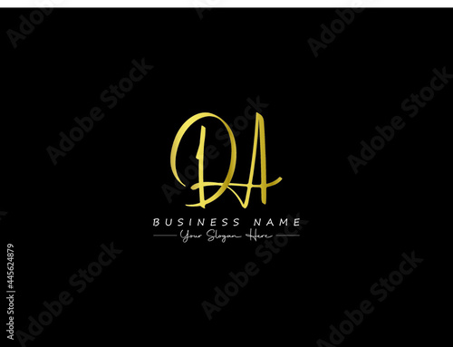 Letter da logo, Signature DA, da da Letter logo Icon Vector Golden Image For Business