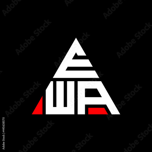 EWA triangle letter logo design with triangle shape. EWA triangle logo design monogram. EWA triangle vector logo template with red color. EWA triangular logo Simple, Elegant, and Luxurious Logo. EWA 