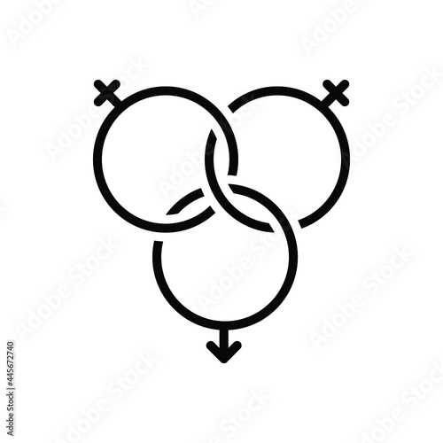 Black line icon for orgy