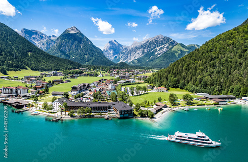 landscape at the achensee lake in austria - pertisau