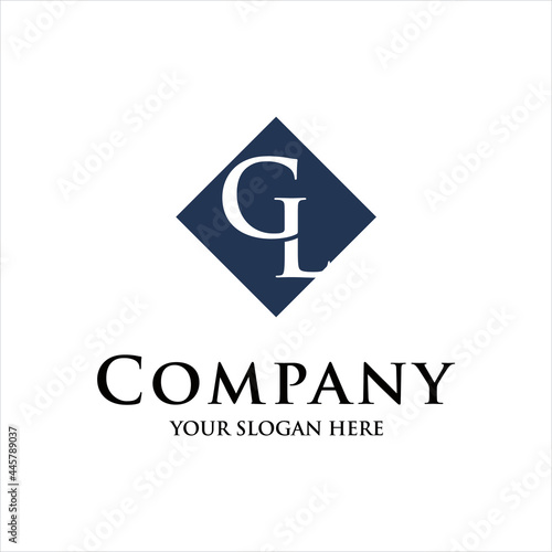 creative simple logo design initial GL