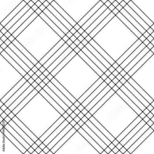 Black white plaid pattern. Light pixel grid tartan check graphic vector background for skirt, flannel shirt, jacket, coat, dress, other modern spring summer autumn winter fashion fabric design.