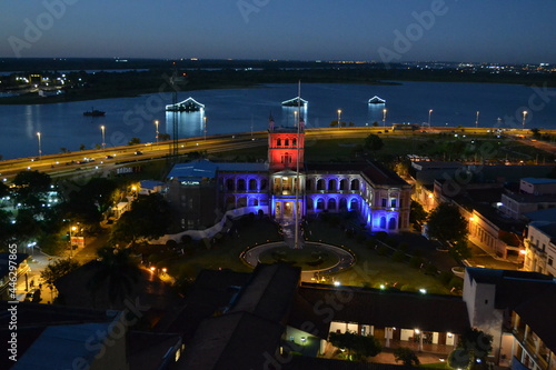 Palacio de Gobierno y bahía de Asunción, Paraguay