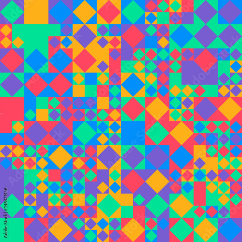 Patrón geométrico abstracto de cuadrados en colores vivos