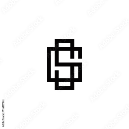 g s gs sg initial logo design vector template