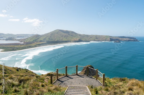 View over Hoopers inlet from Sandymount Viewpoint near Dunedin, New Zealand