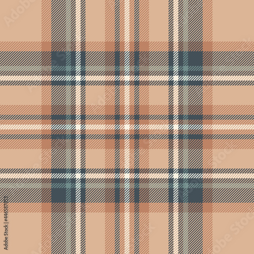 Tartan plaid pattern in beige and brown. Traditional Royal Stewart #3 in neutral colors. Seamless large check plaid background for spring autumn winter scarf, blanket, duvet cover, other textile.