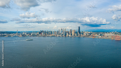 Bird's Eye View of Seattle from West Seattle with it's Port and Industrial Facilities