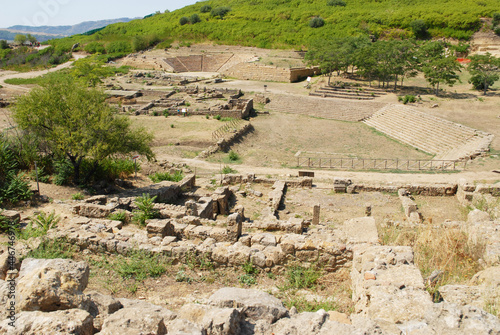 View of the Roman archaeological site of Morgantina, in the interior of Sicily in Italy.