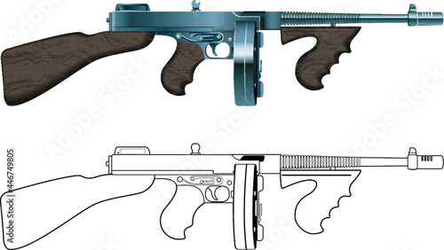 vintage thompson tommy submachine gun