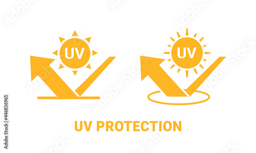 UV protection.UV radiation icon. Isolated on white background. Illustration vector