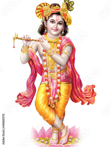 Indian God Lord Krishna High Resolution Illustration