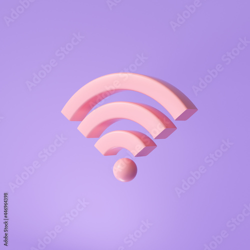 3D Wi-Fi icon design concept. wifi symbol. 3d render illustration.