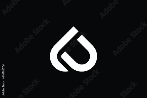 LU logo letter design on luxury background. UL logo monogram initials letter concept. LU icon logo design. UL elegant and Professional letter icon design on black background. U L LU UL