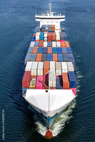 container ship in the Kiel Canal