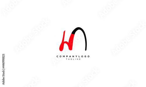 HN NH H AND N Abstract initial monogram letter alphabet logo design