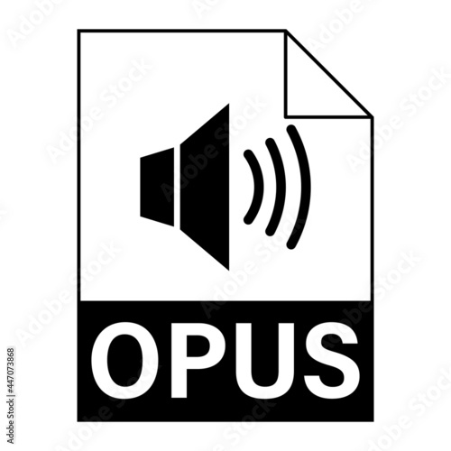 Modern flat design of OPUS file icon for web